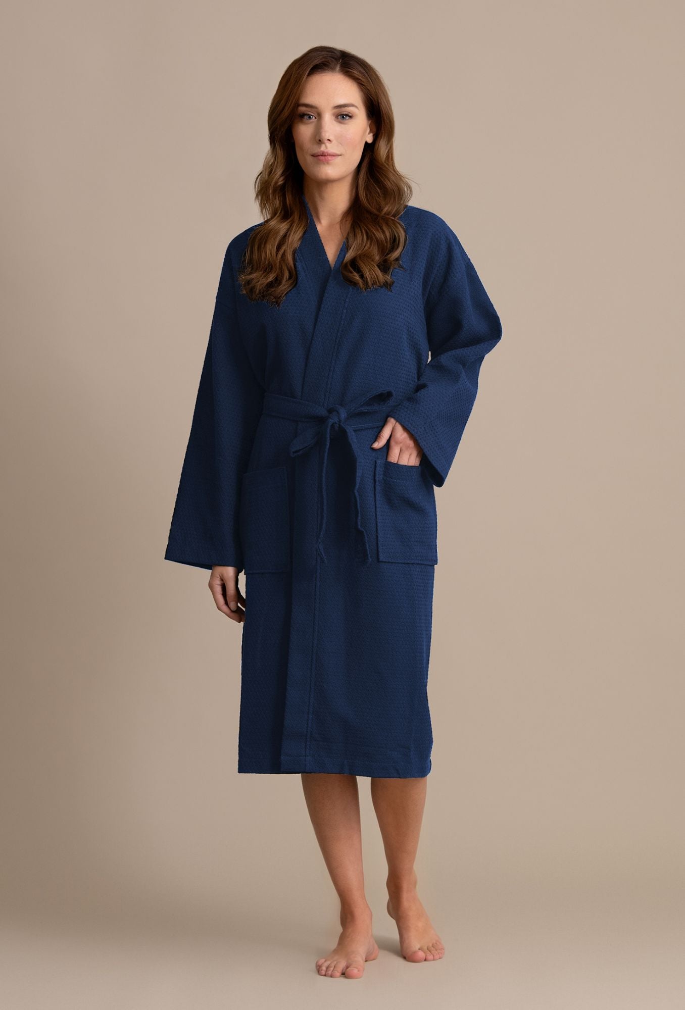 Men's Cotton Dressing Gown Robe | Lightweight 100% Cotton. Hand-Printed  Design: Long Tailed Bird on Dark Blue (Single Size: 44